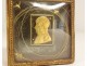 Small cardboard box with golden paper profile of Napoleon First Consul early 19th century