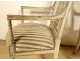 Pair of Directoire armchairs lacquered wood palmette shell seats late 18th century