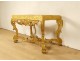 Louis XIV console carved gilded wood garlands flowers shells 18th century