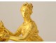 Pendulum Empire gilt bronze Birth Love vestal Athenian cherub XIXth