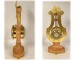 Pendulum with candelabra trim, 4 lights, bronze, pink marble, Napoleon III, 19th century