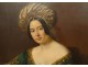 Pair large HST Joseph Vaudechamp portraits women quality carved frame