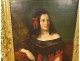 Pair large HST Joseph Vaudechamp portraits women quality carved frame