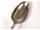Sterling silver stewing spoon Farmers General Morlaix Le Goff XVIIIth