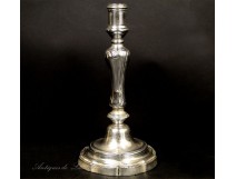 Silvered bronze candlestick Louis XV 18th