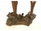 Bronze sculpture man with snake rock Art Deco 20th century