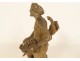Pair of Clodion terracotta sculptures satyrs fauns bacchante nymphs 19th century