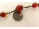 Rosary beads agate silver cross Christ medals Virgin rosary 19th century