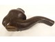 Old sea foam pipe carved amber planter head Louisiana case 19th century