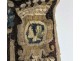 Large Aubusson tapestry characters dancing landscape castle coat of arms 17th century
