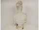 Carrara marble bust sculpture Mme Récamier after. Joseph Chinard 19th century
