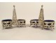 Pair of Louis XVI silver double salt cellars Farmers General Paris 1782 18th century