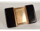 Small travel photo frame in gold metal with black lacquer ST Dupont Paris 20th century