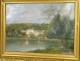 HST painting landscape riverside Louis-Lucien d'Eaubonne gilded frame 19th century