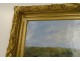 HST painting landscape riverside Louis-Lucien d'Eaubonne gilded frame 19th century