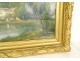 HST painting landscape riverside Louis-Lucien d'Eaubonne gilded frame 19th century