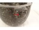 Apothecary&#39;s mortar with ears, black veined marble, 19th century