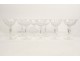 6 Saint-Louis cut crystal aperitif white wine glasses, Tommy model, 20th century