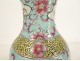 Pair of Chinese porcelain baluster vases with birds and flowers, double circle, 19th century