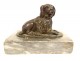 Small paperweight bronze sculpture lying dog gray marble Ste-Anne XIXth