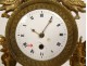 Empire portico clock gilded bronze palmettes swans fountain vases 19th century