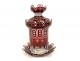 Bohemian crystal candle holder with flowers and foliage, late 19th century