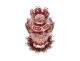 Bohemian crystal candle holder with flowers and foliage, late 19th century