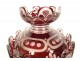 Bohemian crystal candle holder with flowers and foliage, late 19th century