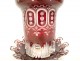 Bohemian crystal candle holder with flowers and foliage, late 19th century