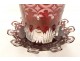 Bohemian crystal candle holder with flowers and foliage, late 19th century