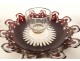 Bohemian crystal candle holder with flowers and foliage, late 19th century