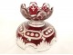Bohemian crystal candle holder with flowers and foliage, late 19th century