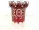 Bohemian crystal candle holder with flowers and foliage, late 19th century