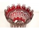 Bohemian crystal candle holder with flowers and foliage, late 19th century