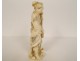 Okimono ivory carved man toad snake stick Japan Meiji 19th century
