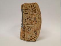 Totem Face Sculpture sandstone Lodereau 1950 1970