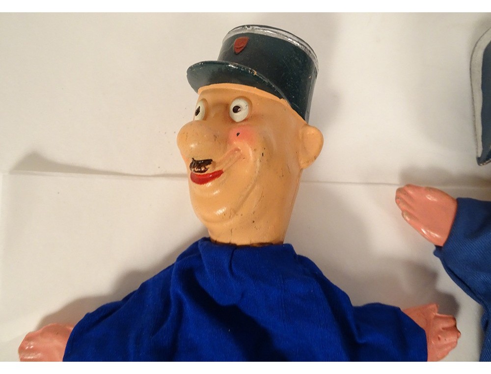 Ancienne Marionnette à Bâton - Poupée Chien Loup - Théâtre / Carnaval - Vintage 10