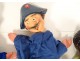 Set of 10 puppet theater puppets: wolf, donkey, dog, Pierrot, policeman