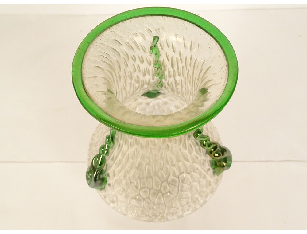 Deux Salières Ovales Art Nouveau En Verre Irisé Et Opalescent - Loetz, Kralik