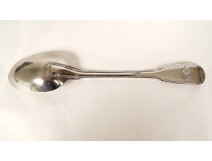 Silver stew spoon Farmers General of Loynes de Goyon Hurlières 18th century