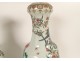 Pair of Chinese porcelain baluster vases with birds and peonies Qianlong, late 19th century