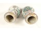 Pair of Chinese porcelain baluster vases with birds and peonies Qianlong, late 19th century