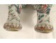 Pair of Chinese porcelain baluster vases with birds and peonies Qianlong, late 19th century