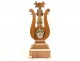 Charles X lyre clock, rosewood marquetry, bronze, Napoleon III, 19th century