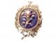 Silver photo holder pendant with blue enamel flowers and Napoleon III knot, 19th century