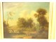 Large HST romantic landscape characters shepherds ruins river 19th century