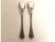 Pair of silver-plated salt spoons and shovels from the late 19th century