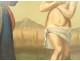 HSP painting Baptism of Christ Jesus Saint John the Baptist cherubs late 18th century