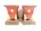 Pair of Empire planters, painted sheet metal, gilding, mythological chariot gods, 19th century