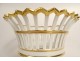 Paris porcelain openwork centerpiece basket cup with Empire gilding, 19th century